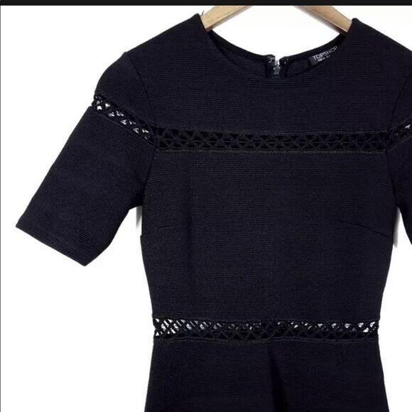 TopShop Black Cut Out A Line Dress - Picture 11 of 13